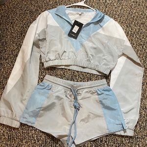 2pc wind breaker short set